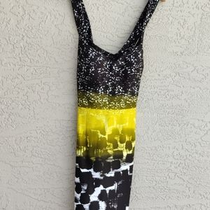 Calvin Klein yellow and black cross back dress